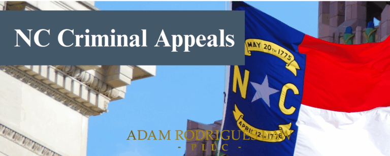 Adam_Rodrigues_Law_NC_Criminal_appeals _NC Flag in front of courthouse